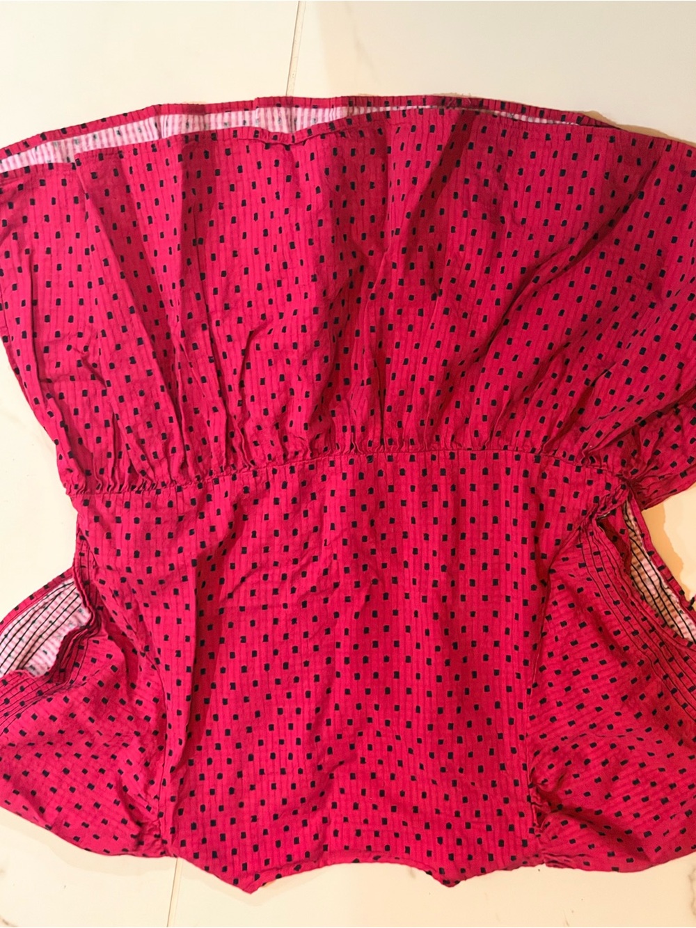 Knox Rose Fuchsia Dress with Navy Embroidered Yoke - Picture 3 of 3